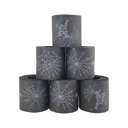 Halloween-toalettpapper med spindelvävsmönster, 3-pack