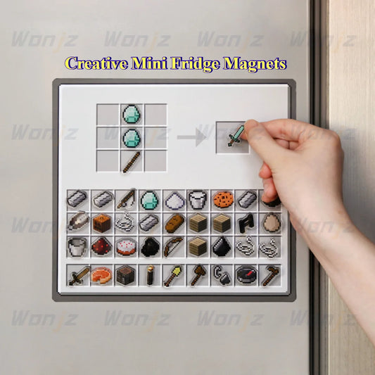 Pixel-art kylskåpsmagneter för gamers