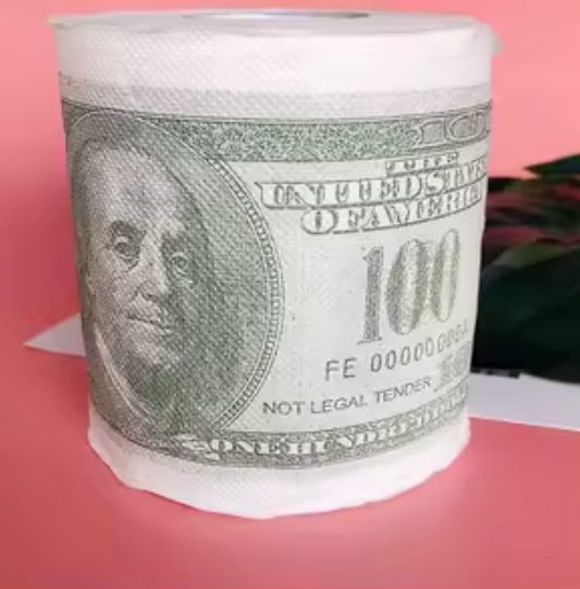 Dollarrulle – Toalettpapper 100-dollarsedlar